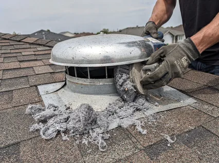 Cleaning Dryer Vent On Roof in Davidson
