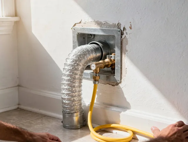 Davidson Dryer Vent Cleaning certified technician performing specialized gas dryer vent cleaning in Davidson